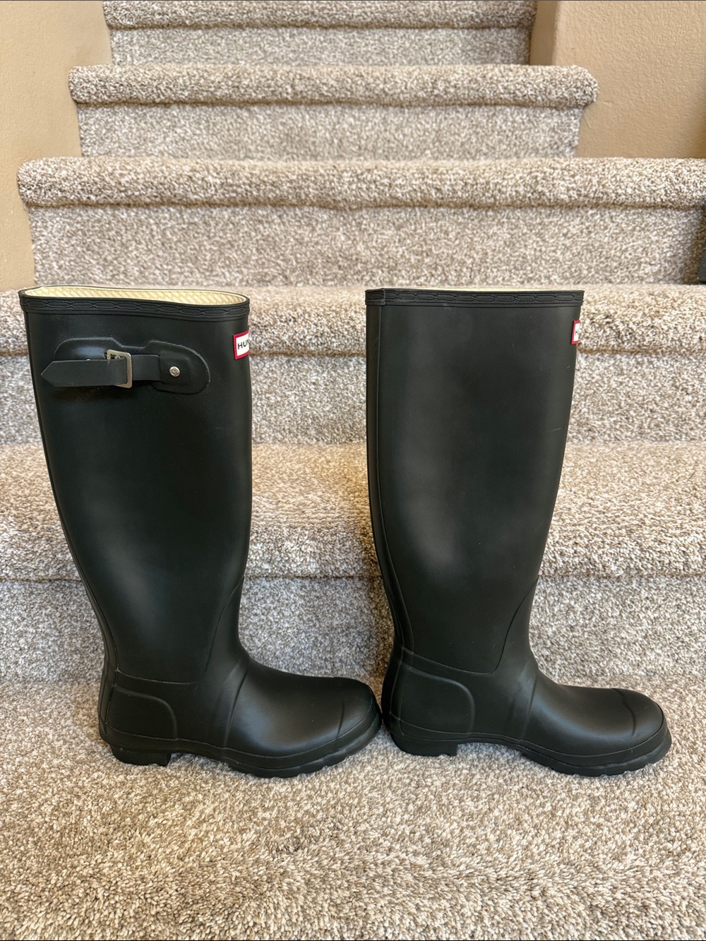 Hunter Original Tall Black Rain Boots Women’s Knee High Buckle. - Picture 8 of 12